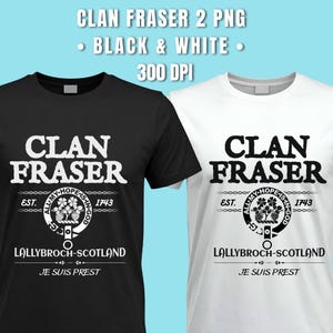 Conjunto de imágenes PNG del escudo del clan Fraser / Je Suis Prest / Inspirado en Outlander / Descarga digital