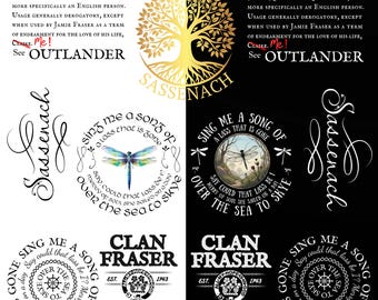 Outlander Inspired Digital Bundle | Scottish Highlands Romance Collection | Sassenach Style Wall Art & Quote Graphics