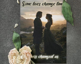 Romantic Outlander Silhouette Poster – Timeless Love Wall Art – Scottish Inspired Print