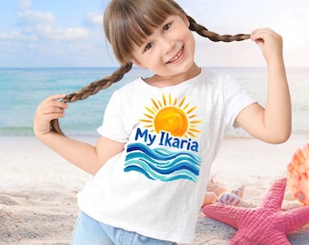 My Ikaria Hand-Painted Gouache Sun and Waves Clipart (PNG)