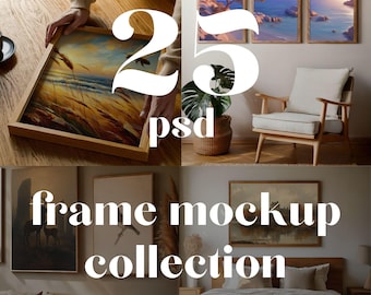 Rahmen Mockup Bündel | Wall Art PSD Mockups | 25 Interior Motive für Poster & Prints