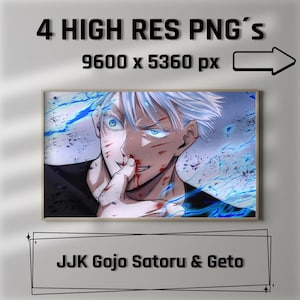 Jujutsu Kaisen Printable Wall Art | Satoru Gojo & Geto Poster Pack | 4 High-Quality JJK Fan Art Prints | Digital Download