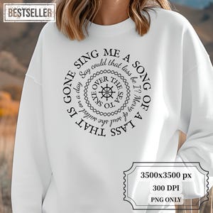 Outlander SVG, Sing Me a Song PNG, paroles de chanson de Skye Boat, cadeau Sassenach, art mural écossais, conception de T-shirt livresques