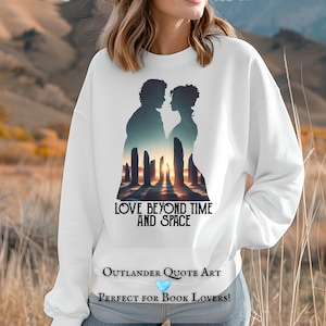 Outlander PNG | Jamie & Claire Silhouetten | Craigh na Dun Sunrise, „Liebe jenseits von Zeit und Raum“ Fanart | 300 DPI