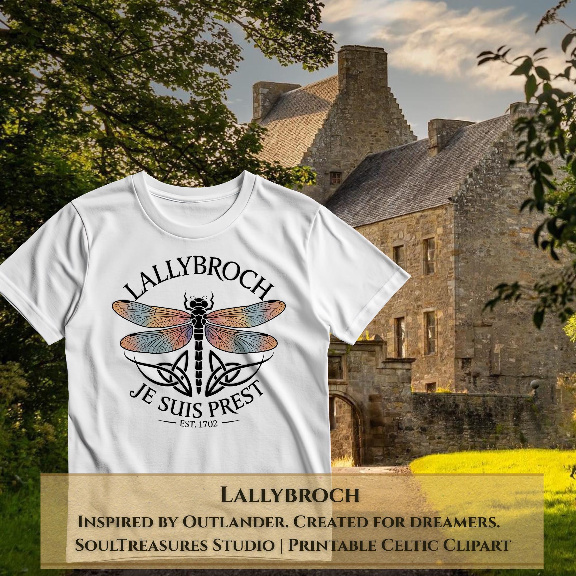 Outlander Clan Fraser Krawattenklammer 'Je Suis Prest' - Zinn, Handgefertigt In Schottland, Ca. 16x57 Mm