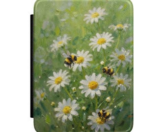 Coque Kindle avec marguerites et abeilles | Couverture de liseuse Floral Meadow