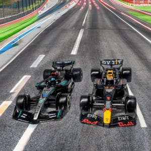 F1 Modellautos George Russel und 1 Verstappen