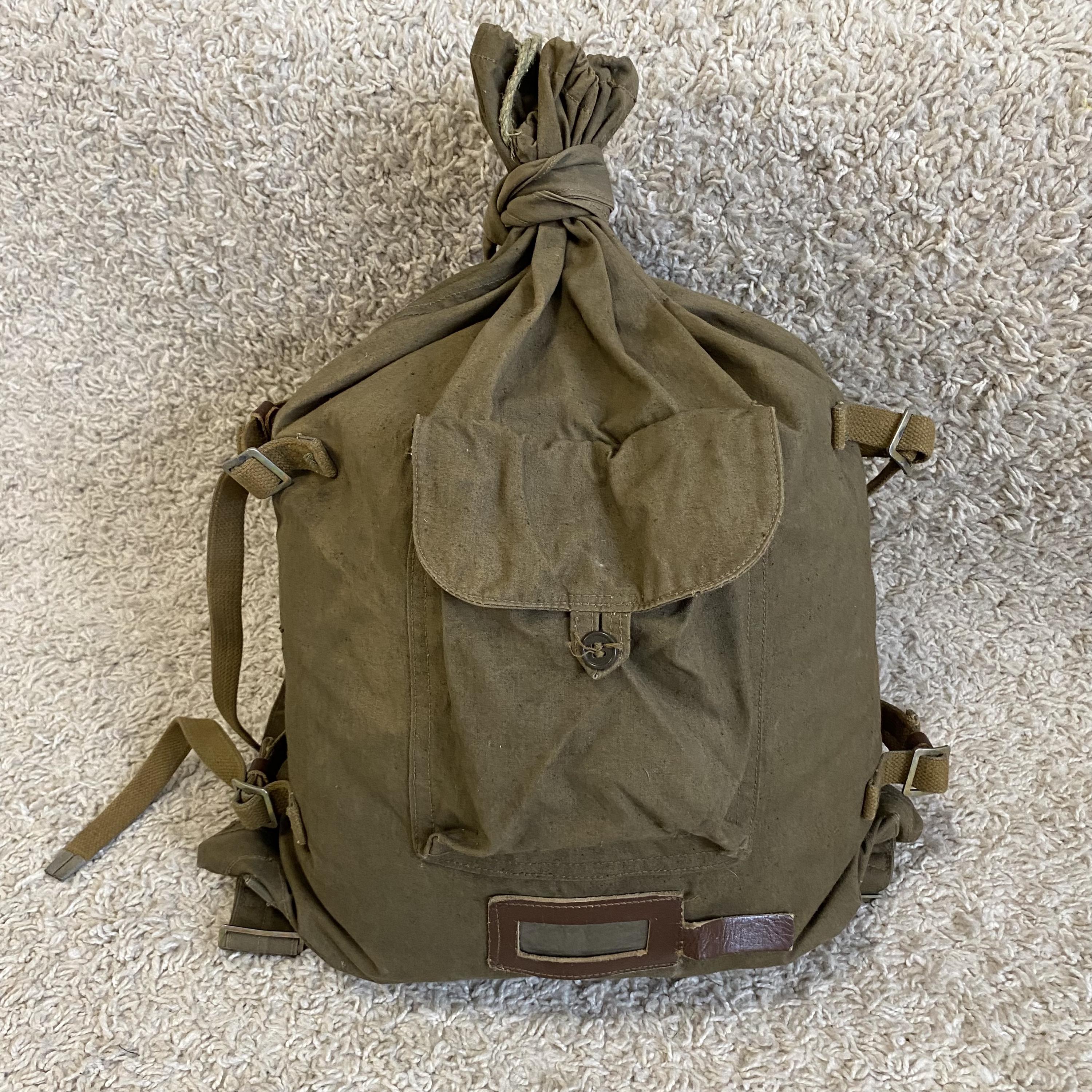 Soviet Vintage Canvas Backpack. Original Camo Knapsack. Russian