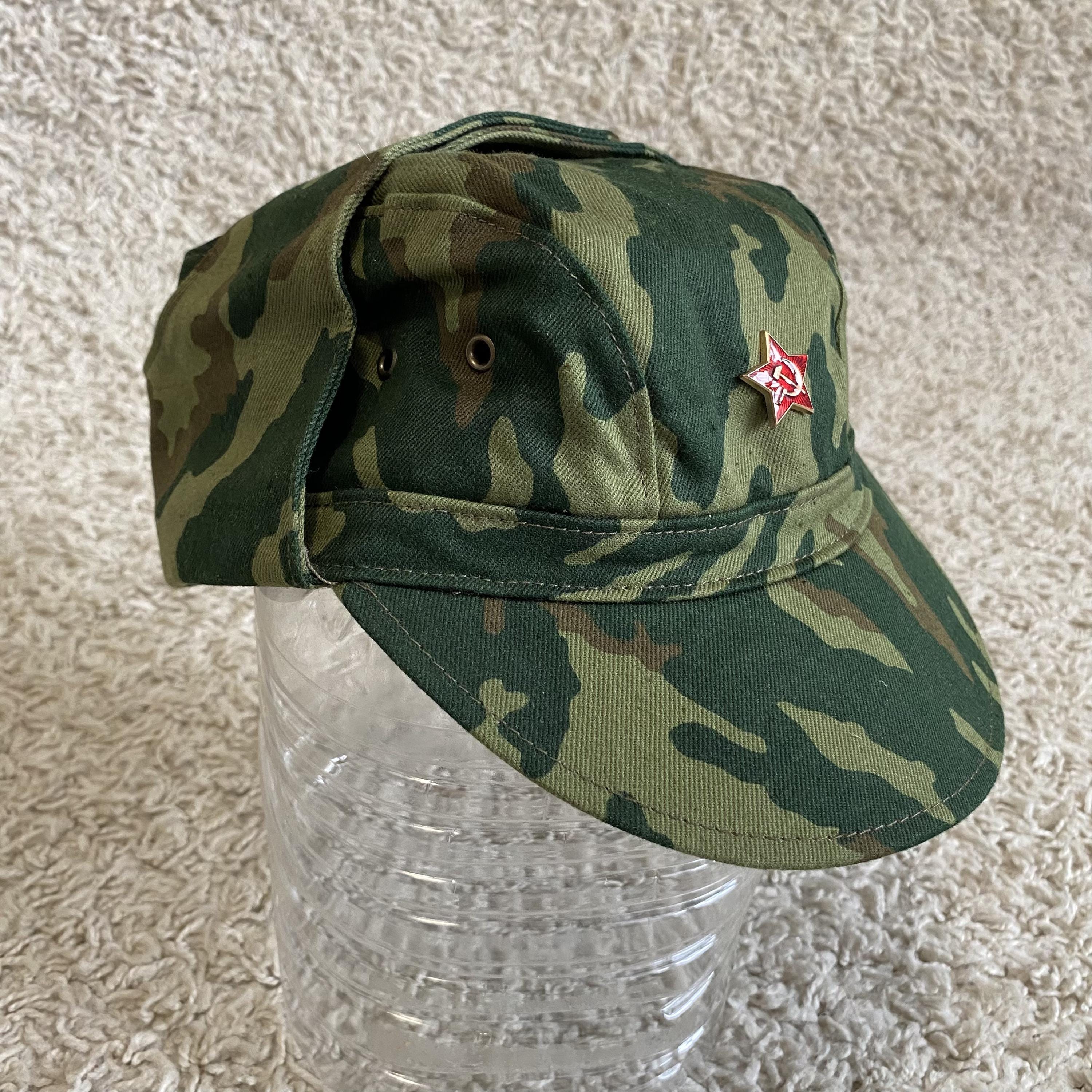 Soviet Vintage VSR 93 Hat W/ Star. Original Military Camo Cap