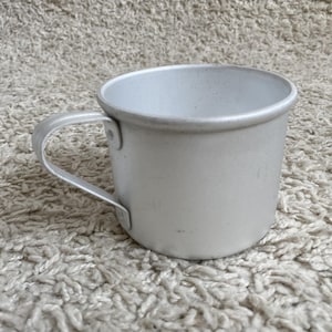 Vintage Soviet Aluminum Mug. Original Army Cup USSR. Russian Army soldier big Mug. Military Souvenir, gift. Coffee & Tea Mug.