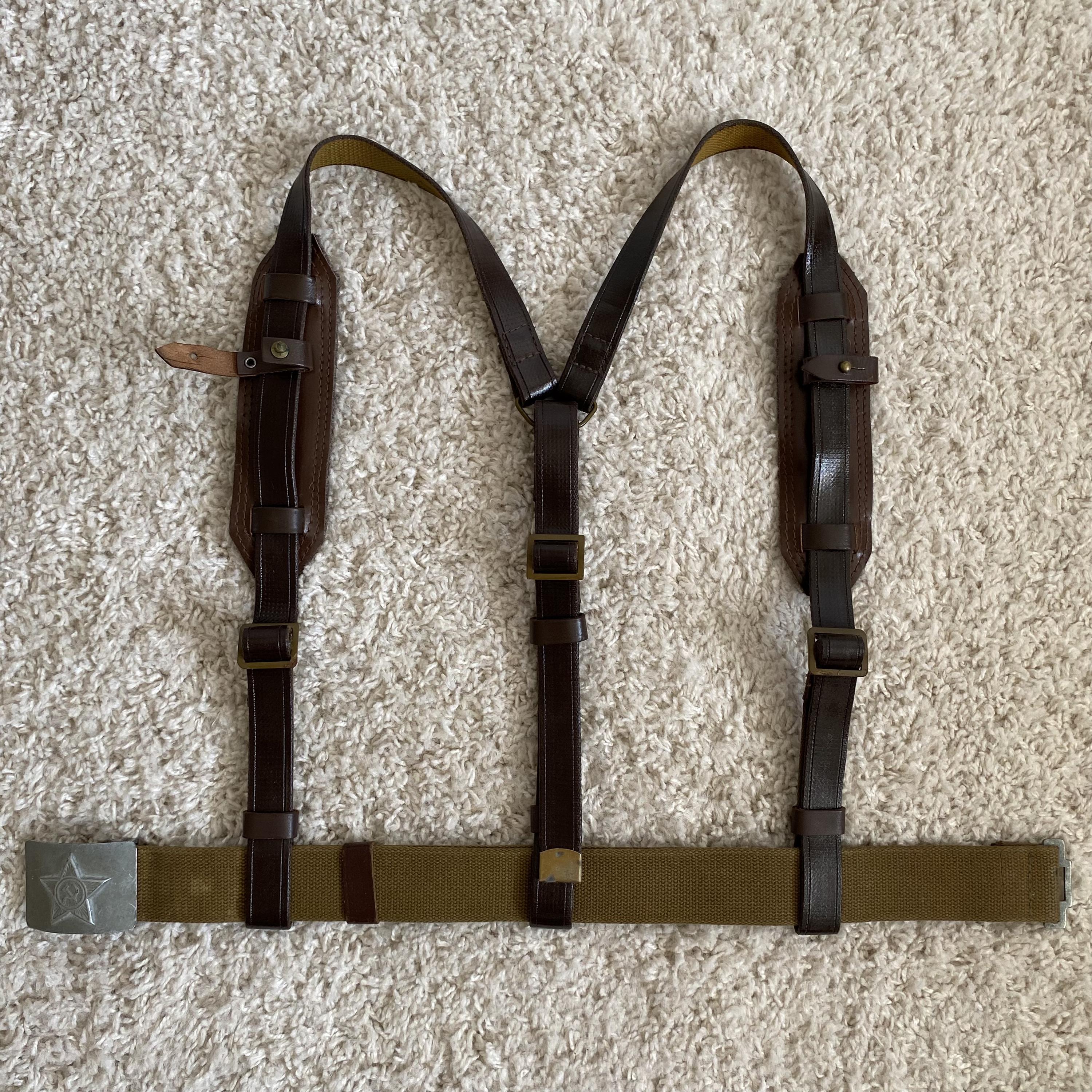 小物 50s military euro Suspender belt Suspenders (double-shoulder Belt) & Soldiers Belt - Soviet Army