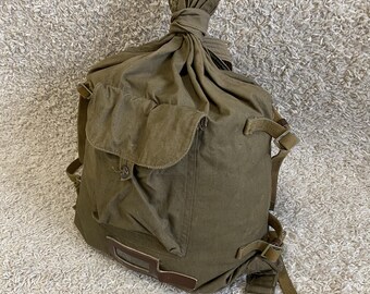 Soviet Vintage Canvas Backpack. Original Camo Knapsack. Russian