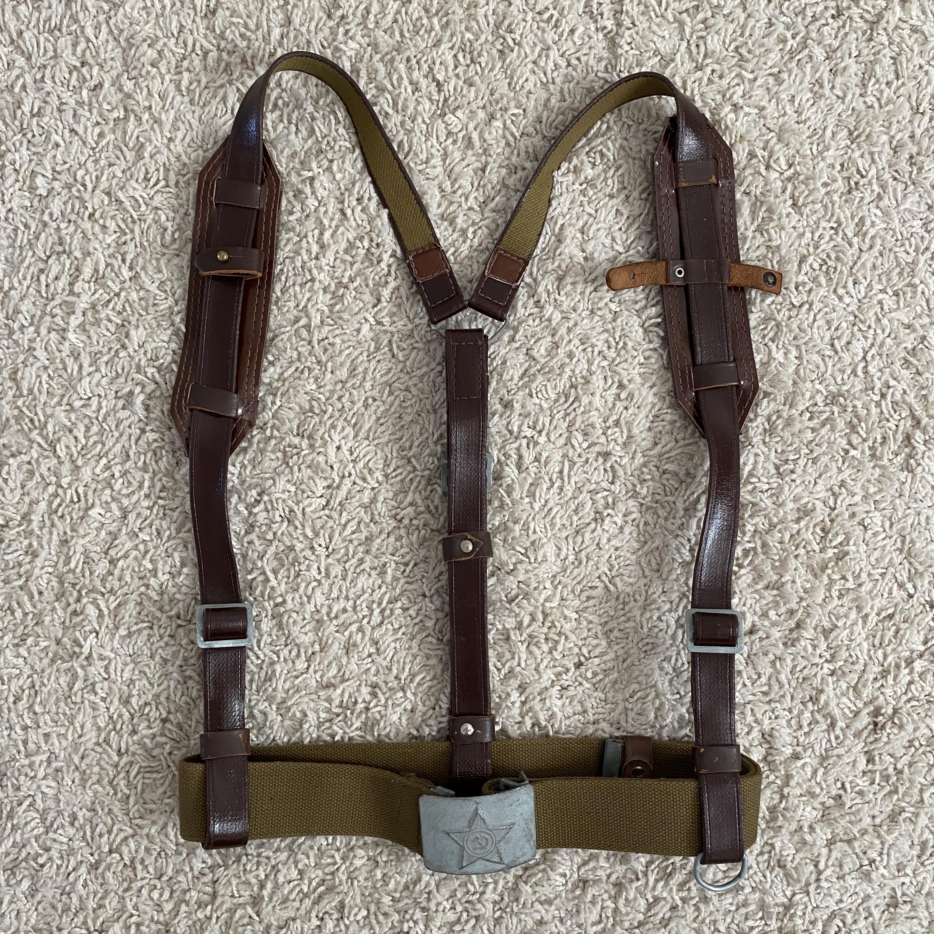 ソ連軍 ロシア軍 放出品 野戦サスペンダーベルトキット ソ連軍 冷戦期 野戦装備用 ベルト サスペンダーセット ④ 前期型