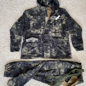 Suit GORKA 8 Black Moss w/ Hooded. Military tactical Jumpsuit. Russian Sniper recon VDV coverall Uniform Special Forces. Streetwear clothing