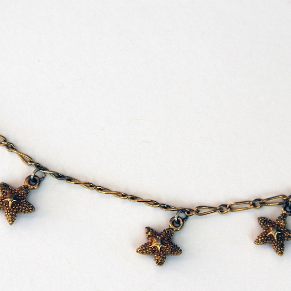 Vintage Gold Starfish Anklet