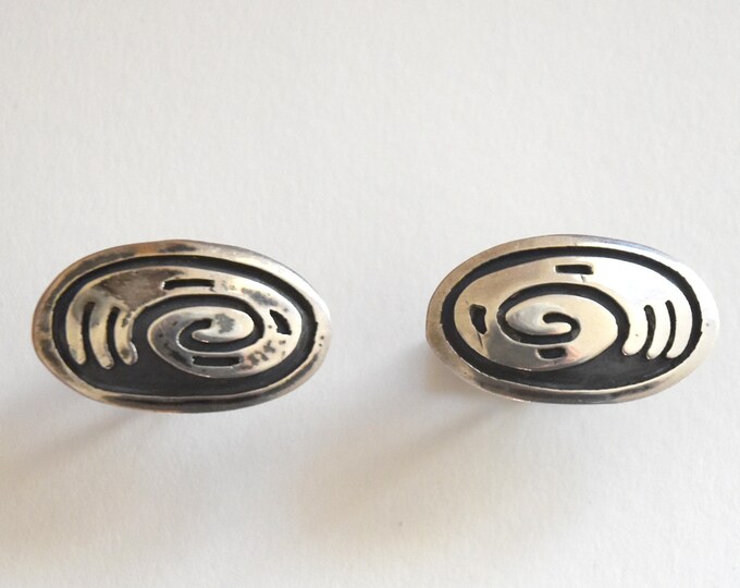 Vintage Sterling Tribal Cufflinks