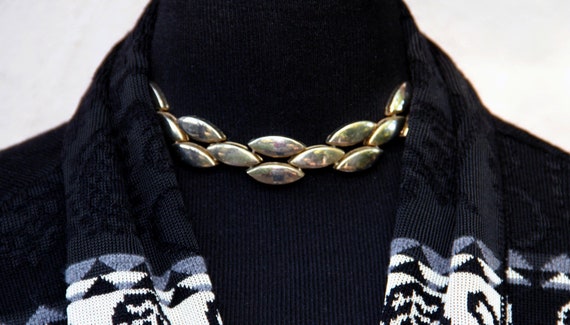 Vintage MidCentury 3D Chainlink Choker - image 2