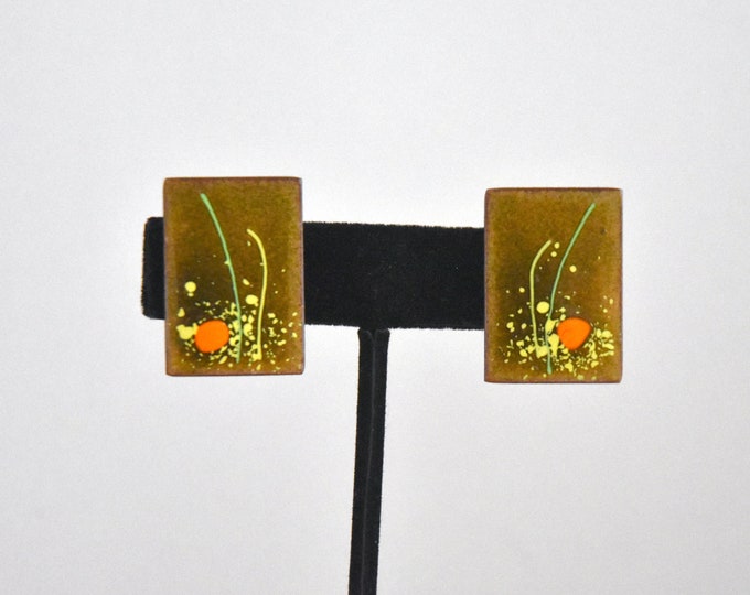 MCM Designer Copper Enamel Earrings