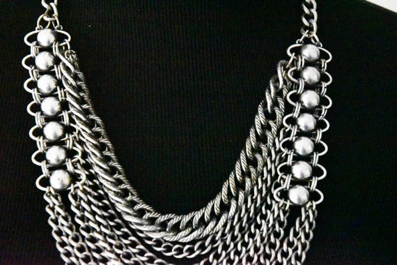 Bold Gothic Layered Chain Statement Necklace – Si… - image 6