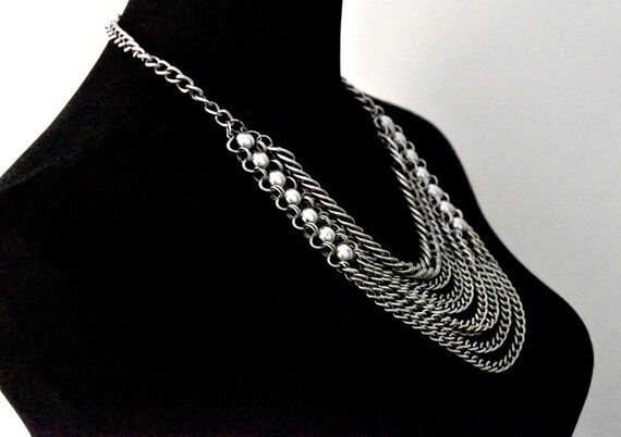Bold Gothic Layered Chain Statement Necklace – Si… - image 3