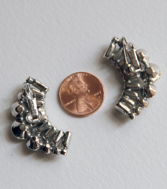 Vintage Hattie Carnegie Rhinestone Ear Cuffs - image 4