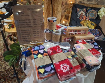 6 Handmade Reusable Cloth Towels. Unpaper Towels. Paperless Towels. Eco-friendly Kitchen. 6-pack.