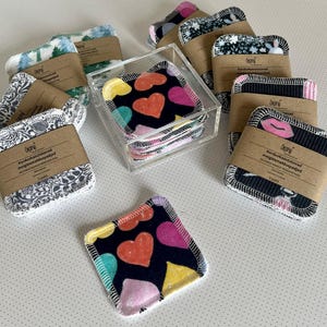 5 Reusable Makeup Remover Pads, Washable  Cotton Pads, Zero Waste, Makeup Wipes.