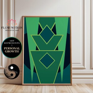 Arte murale "Crescita geometrica" - Stampa astratta motivazionale / Promemoria visivo per progressi e obiettivi, Tendenza artistica 2025, Decorazione murale di nuova generazione