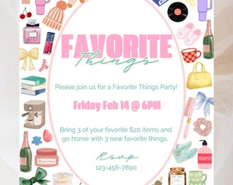 Favorite Things Party Invitation Template