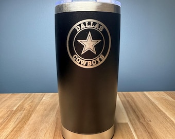 Custom Engraved Cowboys Tumbler: Dallas Football Fan Gift