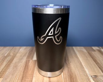 Atlanta Braves Becher | Lasergravierte schwarze Edelstahl 20oz
