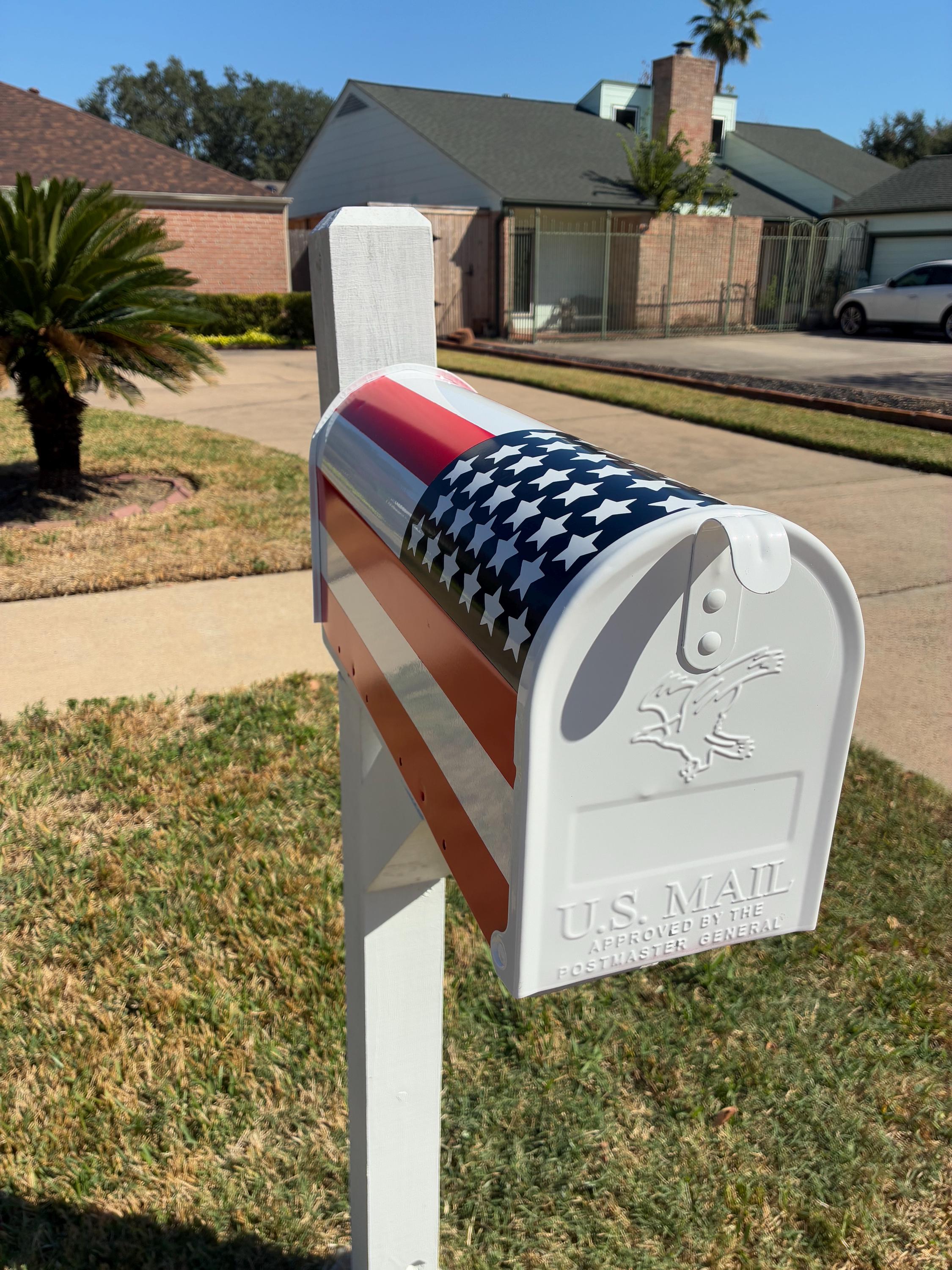 USA Flag Mailbox – Hand Painted Patriotic Mailbox | Red White and