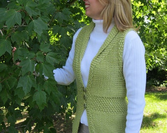 Shawl Collar Embrace Vest - knitting pattern