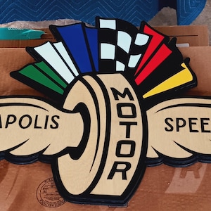 Indy 500 sign wood hand painted