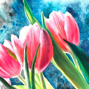 Petali rossi_acquerello, 40 x 30 cm