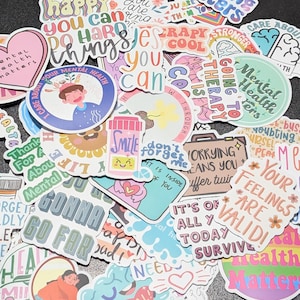 Mentale Gesundheit Inspiration Sticker Pack | Motivierende und ermutigende Aufkleber für Self-Care und Positivität | Perfekt für Journale und Geschenke
