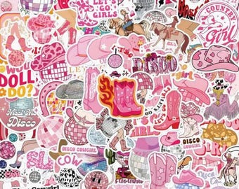 Y2K Disco Cowgirl Sticker Pack: Western Rodeo Vinyl Decals