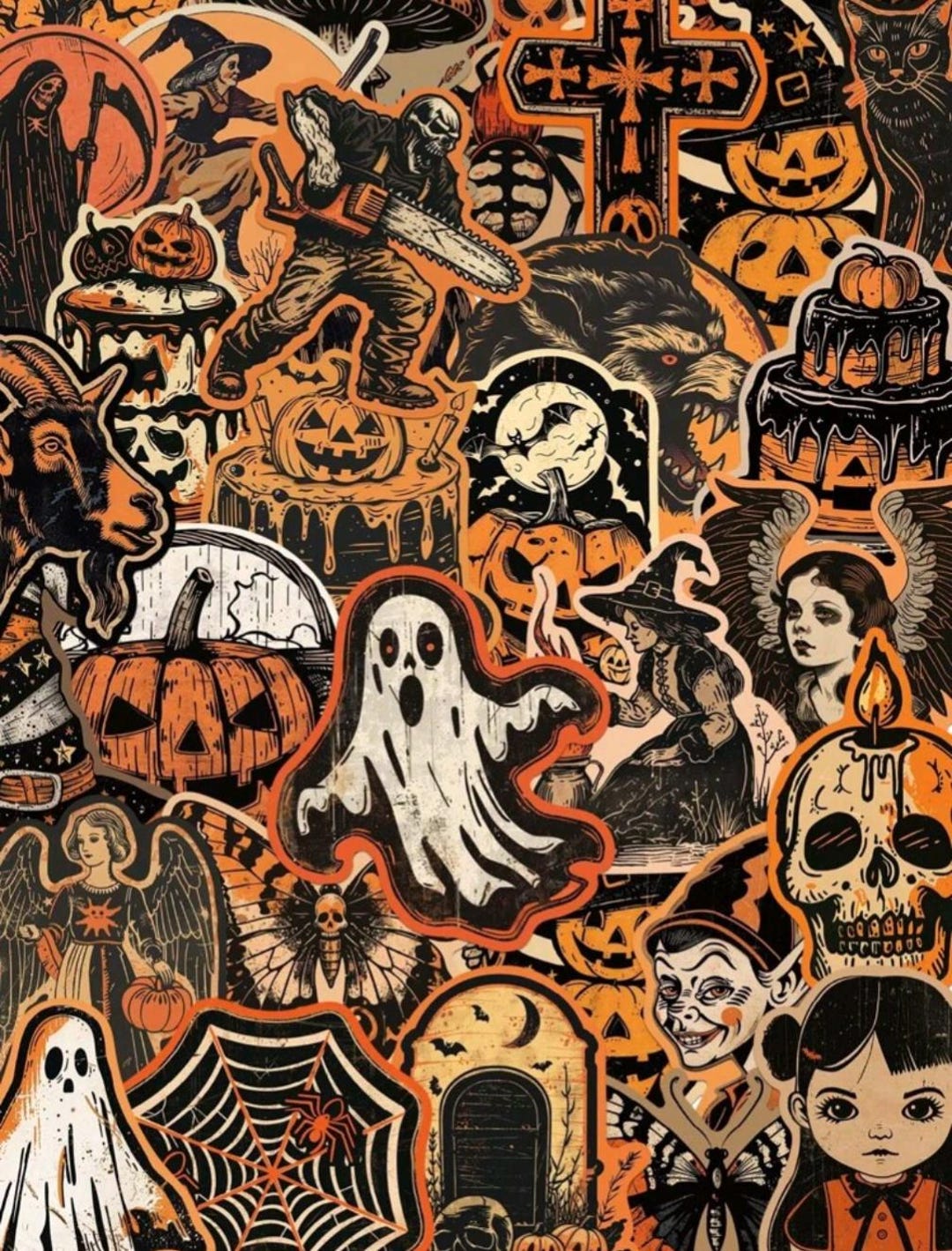 Vintage Halloween Sticker Pack: Retro Spooky Designs - Etsy