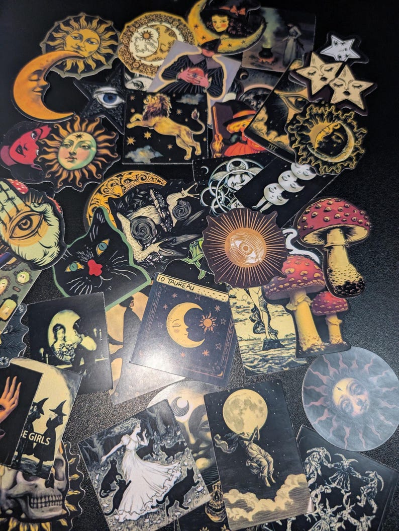 Occult Celestial Stickers: Gothic Witchy Decals for Laptop, Water ...