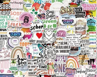 Nüchternheit Sticker Pack | Genesungsgeschenk für Frauen | AA NA Genesungs-Aufkleber | Nüchterne Affirmation Aufkleber für Journale & Wasserflaschen