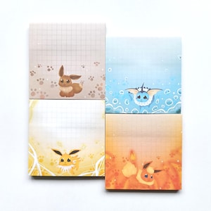 Eevee, Vaporeon, Flareon and Jolteon sticky notes / post-it