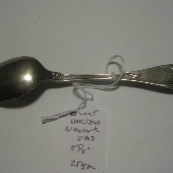 Antique Sterling Silver Lunt 5 5/8" Collector Souvenir Teaspoon Newark Ohio Mono'd 25 Grams  #103123