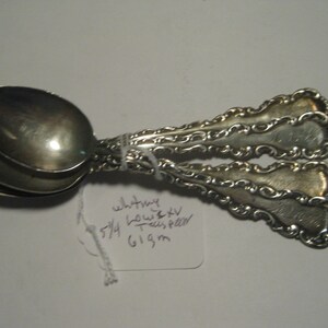 Set of 5 Sterling Silver Louis XV by Whiting Teaspoons, 1920s