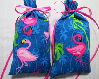 Flamingos 5"X2" Sachet-'Tropical Delight' Fragrance-Flamingos Summer Travel/Luggage Sachet-Cotton Botanical Sachet-Cindy's Loft-201-14summer