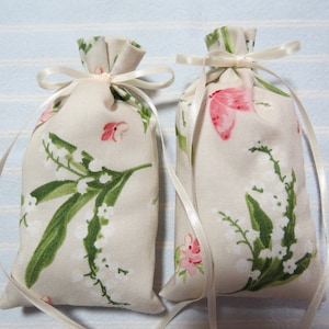 Bustina &quot;Mughetto&quot; 5&quot;X2&quot; - Fragranza &quot;Mughetto&quot; - Farfalle/fiori rosa - Cotone botanico miscelato a mano - Cindy&#39;s Loft - 213-0!