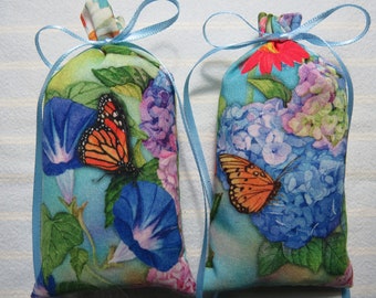 Butterflies 5"X2" Sachet-'Floral Breeze' Fragrance-Spring & Summer Morning Glories/Daisies/Hydrangea/Poppy-Cotton Botanical-085-4summer