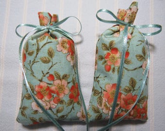 Orange Blossoms 4"X2" Sachet-'Orange Blossom' Fragrance-Metallic Orange Floral-Cotton Hand-Blended Botanical-Cindy's Loft-078-11-Summer