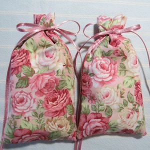 Roses 5X2 Sachet'Rose Garden' Fragrance-Shades of Pink Packed Roses-Mother's Day-Cotton Hand-Blended Botanical Sachet-Cindy's Loft-217-9 image 1