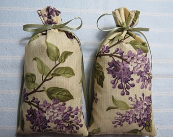 Lilac 5"X2" Sachet-'Fresh Cut Lilacs' Fragrance-Bunches of Lilacs-Mother's Day-Cotton Fabric Botanical Hand-Blended Sachet-Cindy's Loft-093