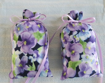 Violets 5"X2" Sachets-'Summer Violets' Fragrance-Purple and Blue Violets-Cotton Hand Blended Botanical-Cindy's Loft-022-6
